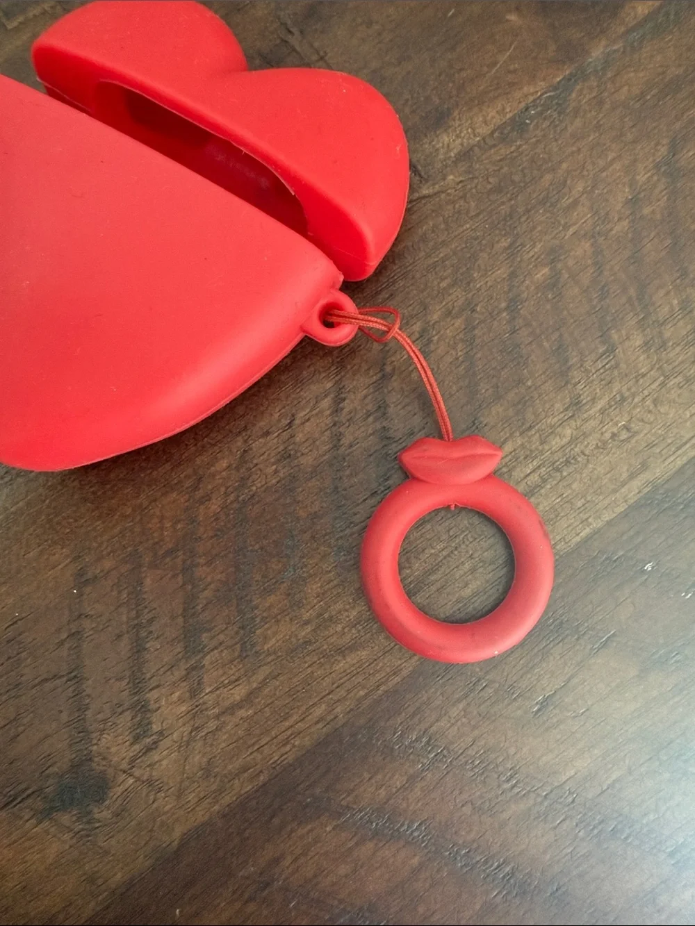 Red Heart Silicone AirPods Case